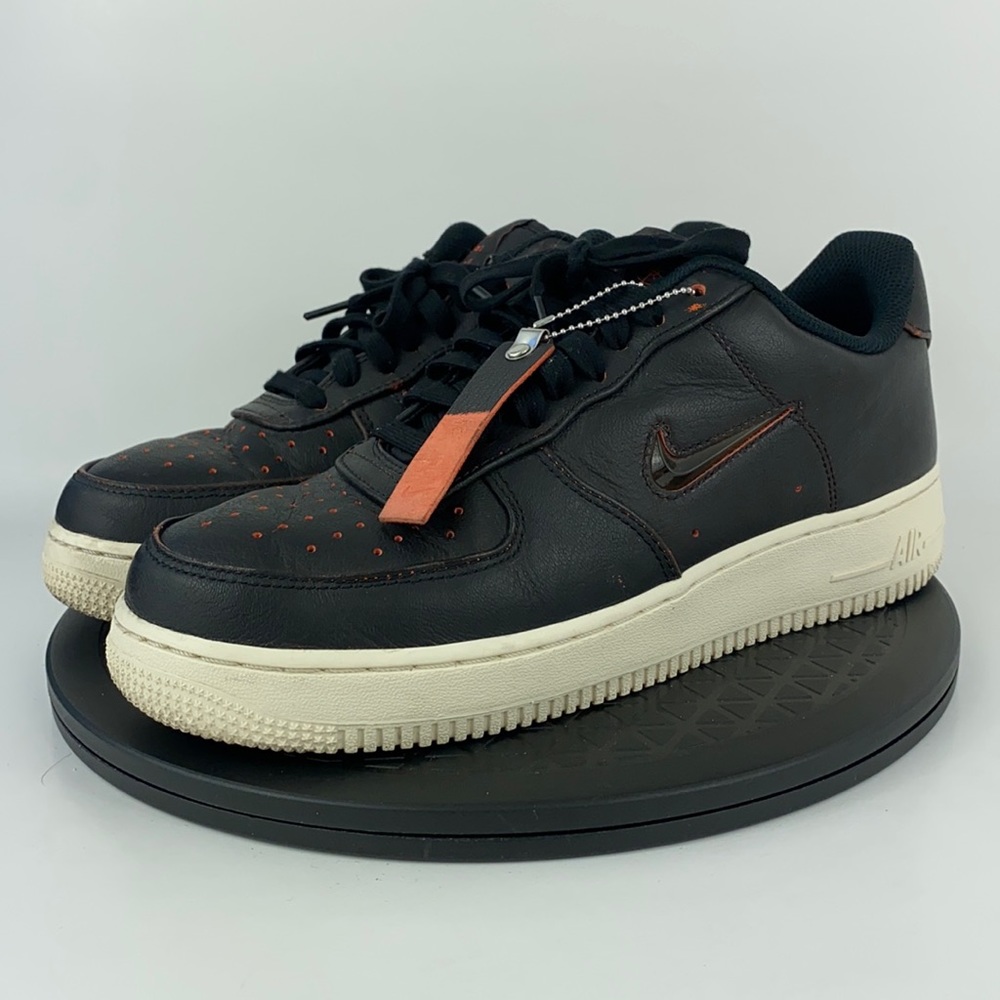 Nike Air Force 1 '07 PRM 'Jewel' Black/Orange CK4392-001 Men's Size 8.5 - Picture 1 of 16